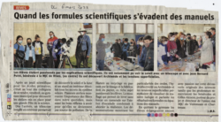 Article du DL : fête de la science à Rives, mars 2022