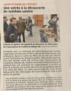 Soirée à Saint Etienne de Crossey, 30 septembre 2022