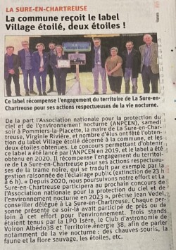 Article du DL: soirée à La Sure-en-Chartreuse, 8 octobre 2022