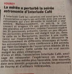 Article du DL: animation à Vourey, 2 septembre 2022